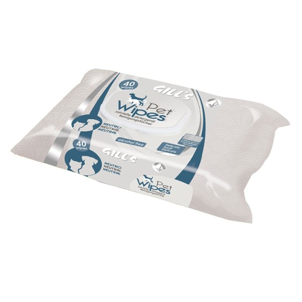 GILL'S TOALLITAS HUMEDAS XL NEUTRO PIELES DELICADAS (30X20CM) 40UDS, NAYECO.