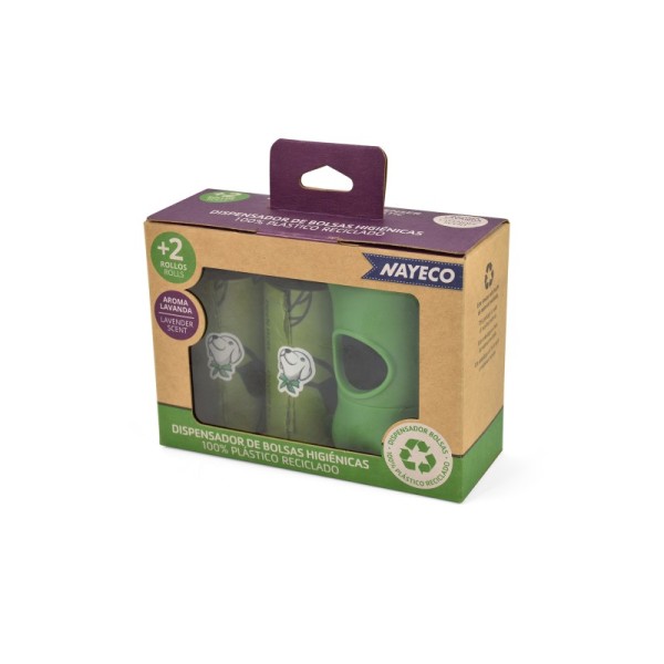PORTABOLSAS RECICLADO +2 ROLLOS de 15 BOLSAS AROMA, NAYECO.