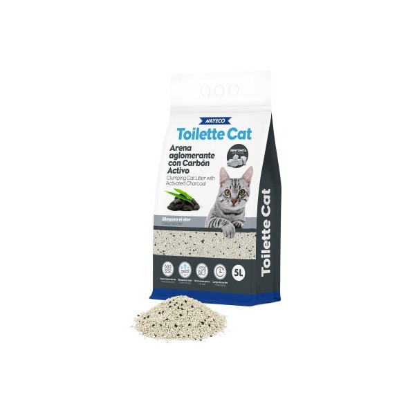 TOILETTE CAT ARENA AGLOMERANTE BENTONITA CON CARBON