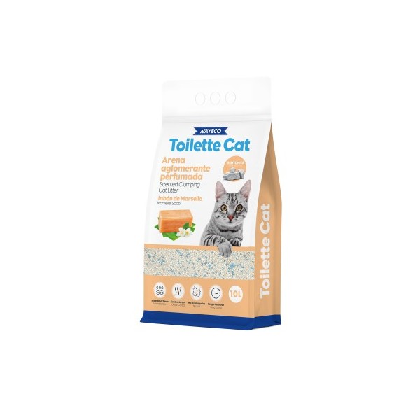 TOILETTE CAT ARENA AGLOMERANTE BENTONITA JABON DE MARSELLA