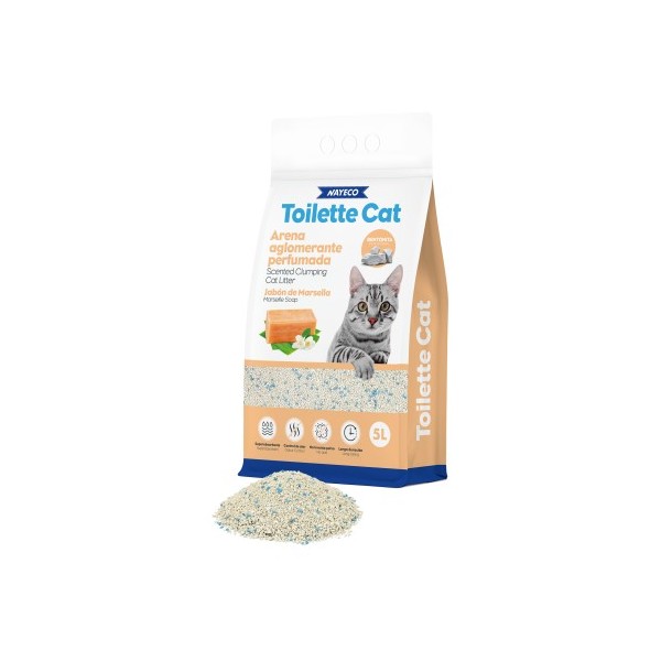 TOILETTE CAT ARENA AGLOMERANTE BENTONITA JABON DE MARSELLA