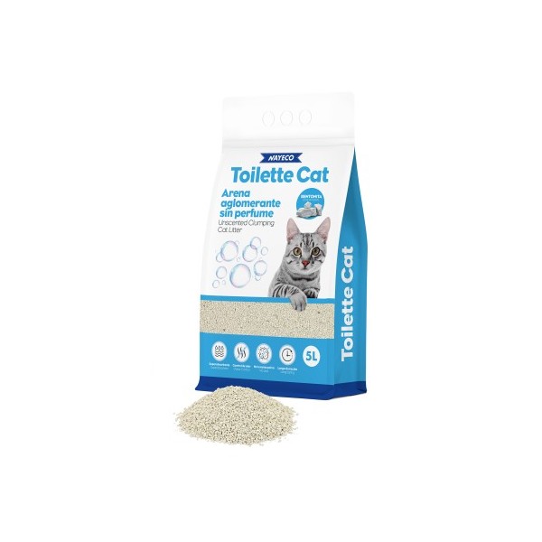 TOILETTE CAT ARENA AGLOMERANTE BENTONITA SIN PERFUMAR