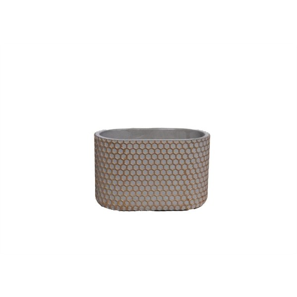 Maceta Betonpot oval Joyce honeycomb 14CM.