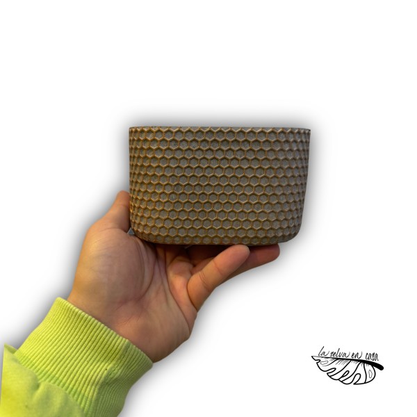 Maceta Betonpot oval Joyce honeycomb 14CM.