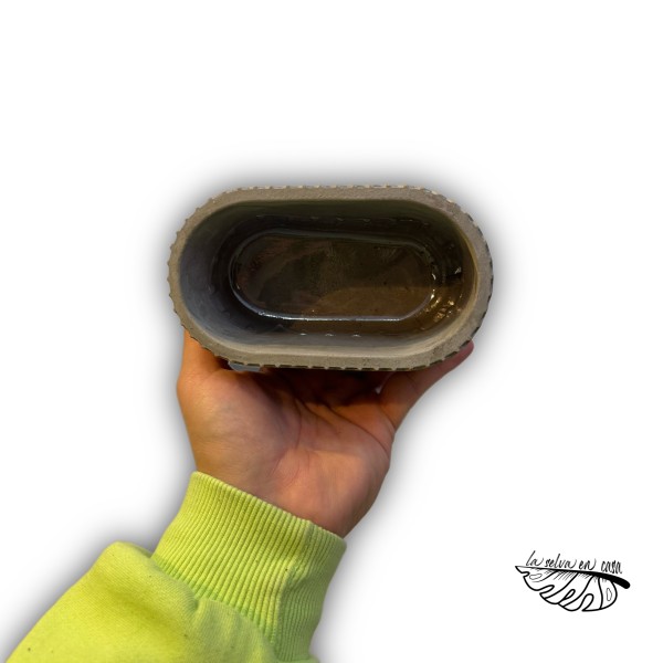 Maceta Betonpot oval Joyce honeycomb 14CM.