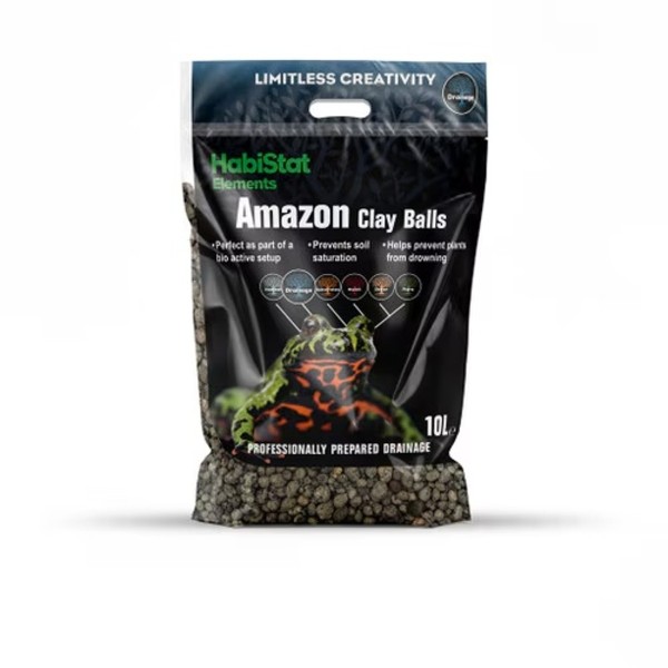 HabiStat Amazon Clay Balls – 10 Litros - Sustrato de arcilla expandida