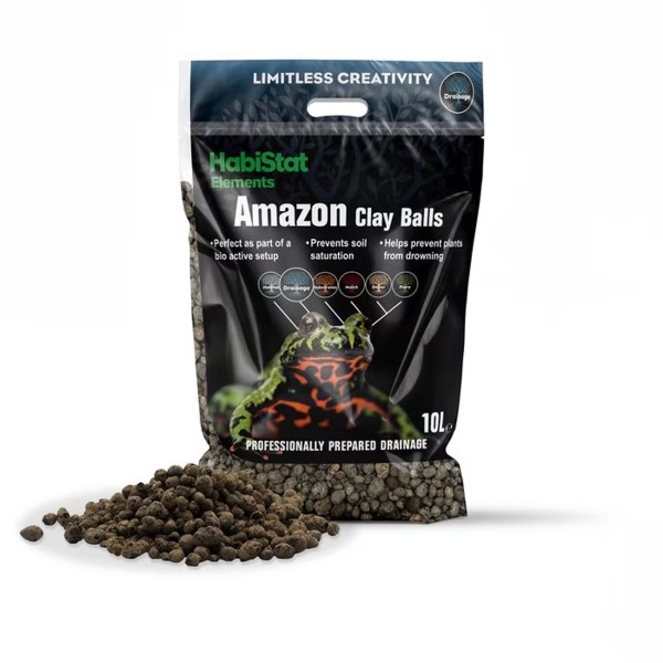 HabiStat Amazon Clay Balls – 10 Litros - Sustrato de arcilla expandida