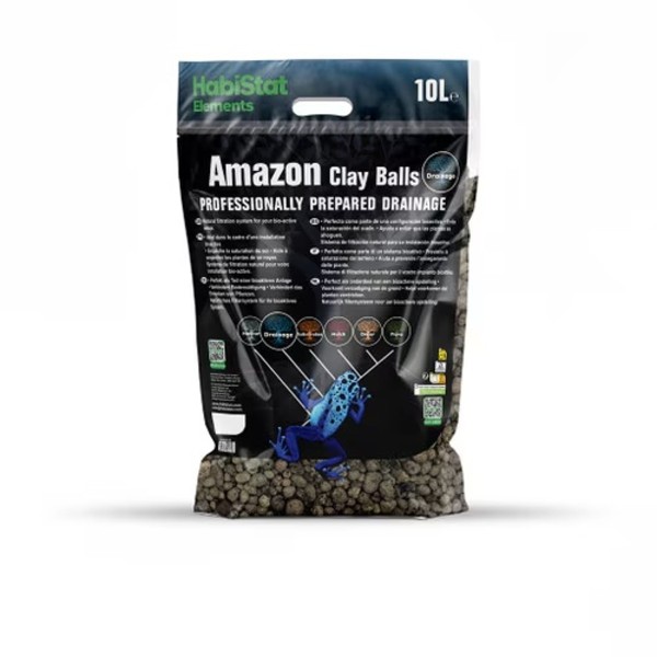 HabiStat Amazon Clay Balls – 10 Litros - Sustrato de arcilla expandida
