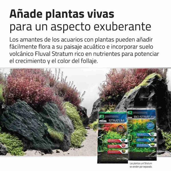 Kit Aquascaper Fluval Black Basalt para crear paisajes acuáticos naturales
