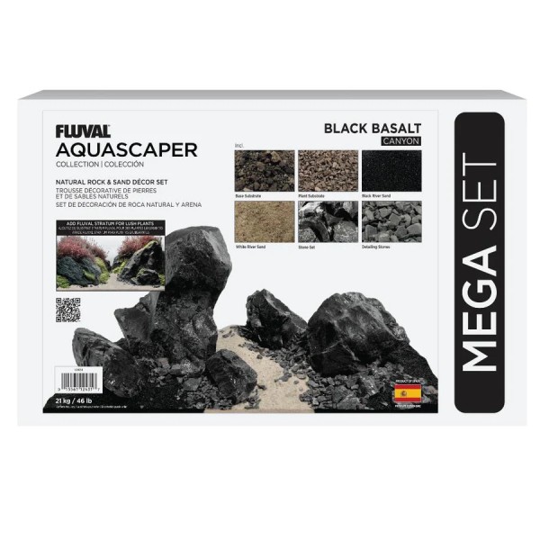 Kit Aquascaper Fluval Black Basalt para crear paisajes acuáticos naturales
