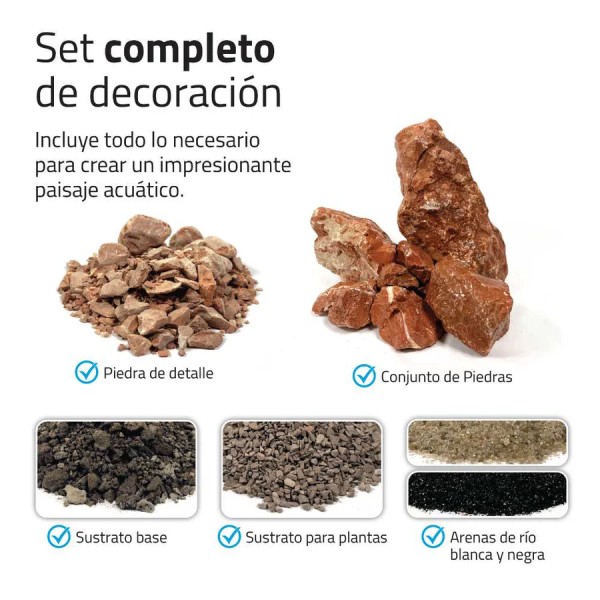 Kit de piedras y grava Fluval Red Rock Canyon para acuascaping natural