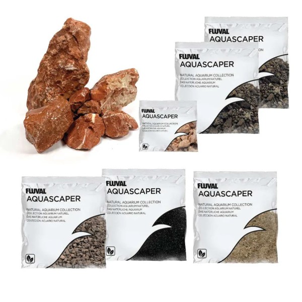 Kit de piedras y grava Fluval Red Rock Canyon para acuascaping natural