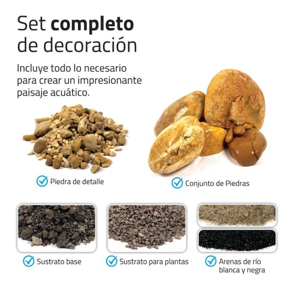 Kit de piedras y grava Fluval Yellowstone Canyon para acuascaping natural