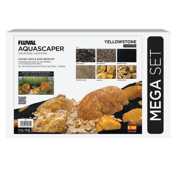 Kit de piedras y grava Fluval Yellowstone Canyon para acuascaping natural