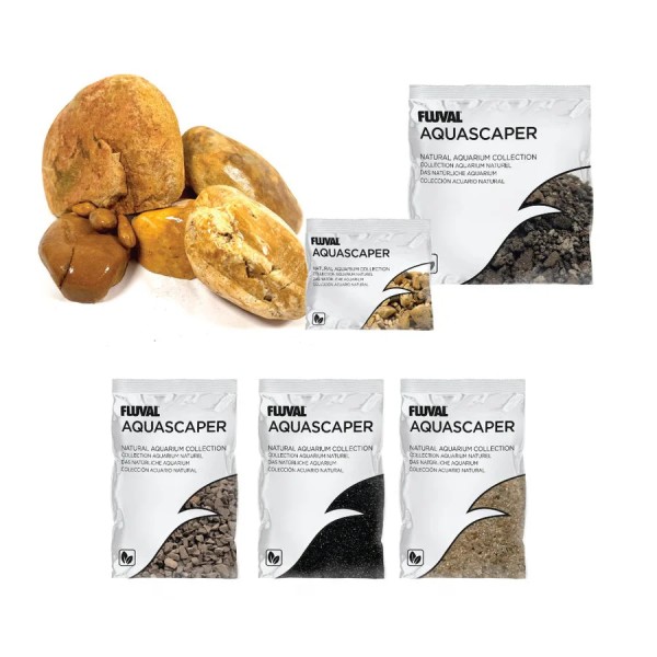 Kit de piedras y grava Fluval Yellowstone Canyon para acuascaping natural