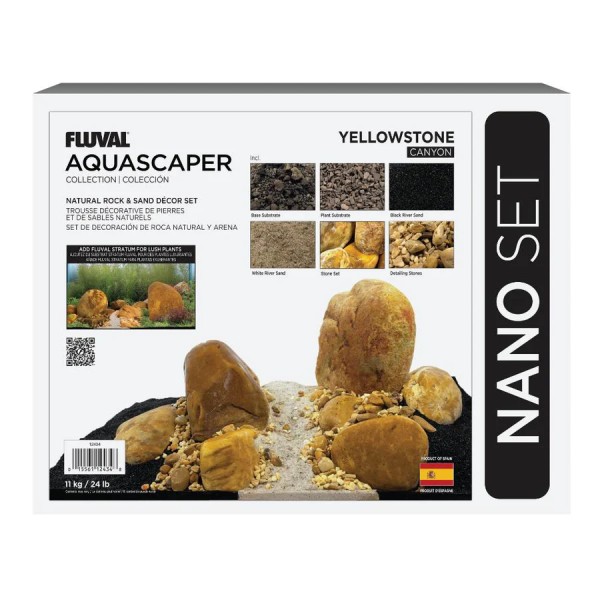 Kit de piedras y grava Fluval Yellowstone Canyon para acuascaping natural