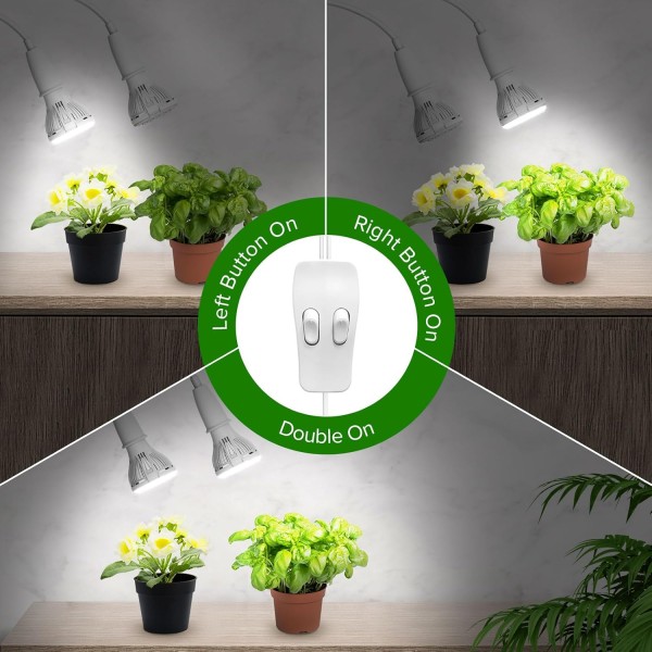 Lámpara LED para Plantas 20 W 2 Cabezales Ajustables | SANSI