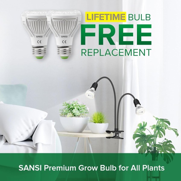Lámpara LED para Plantas 20 W 2 Cabezales con Temporizador | SANSI