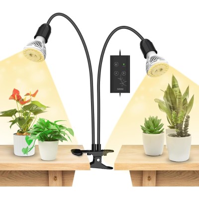 Lámpara LED para Plantas 20 W 2 Cabezales con Temporizador | SANSI