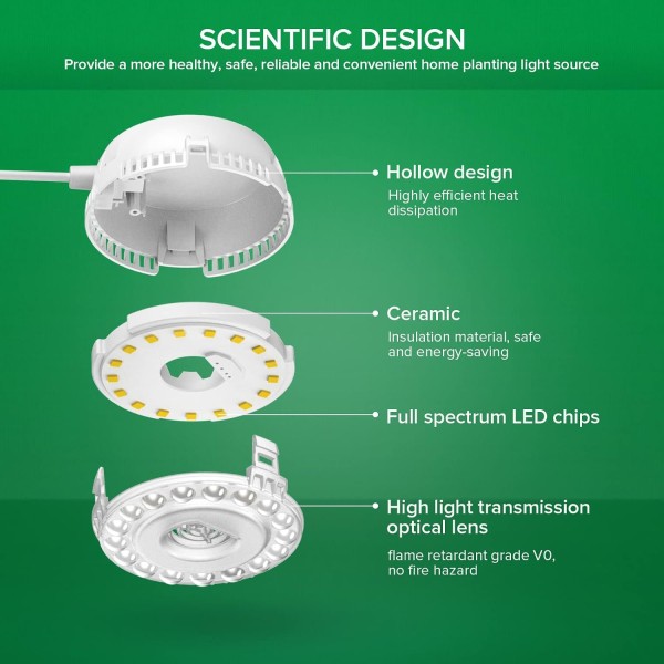 Lámpara LED para Plantas Puck 10 W con Temporizador y Regulador | SANS