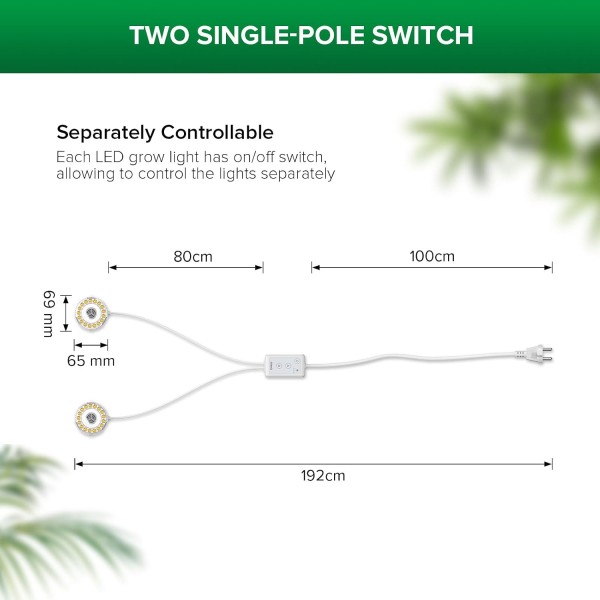 Lámpara LED para Plantas Puck 10 W con Temporizador y Regulador | SANS