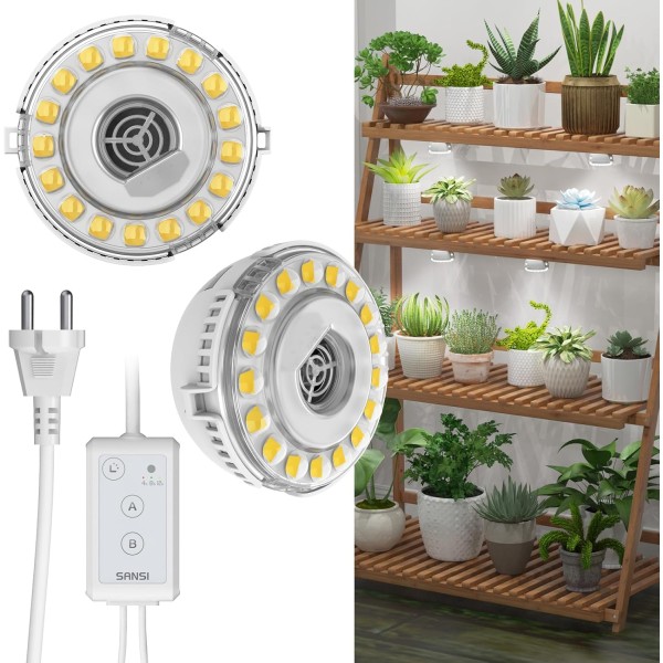 Lámpara LED para Plantas Puck 10 W con Temporizador y Regulador | SANS