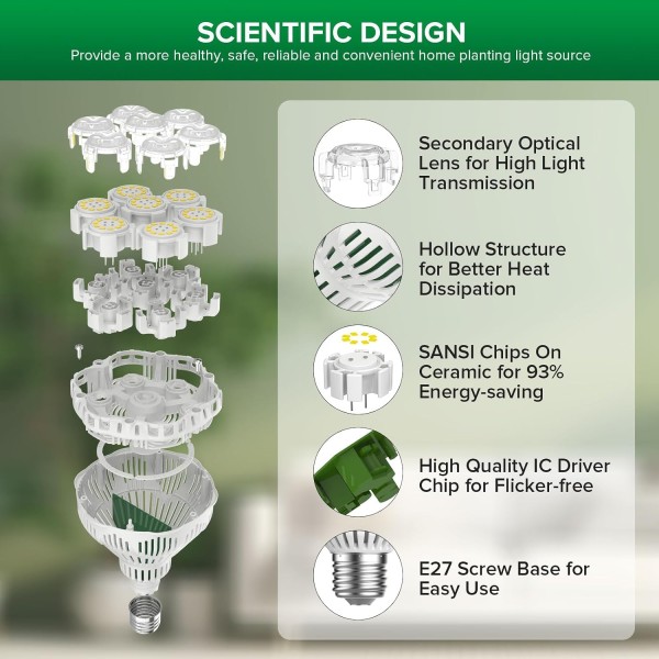 Lámpara LED para Plantas BR30 40 W con Trípode y Temporizador | SANSI