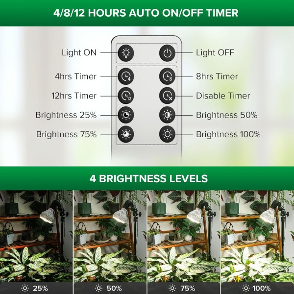 Lámpara LED para Plantas BR30 40 W con Trípode y Temporizador | SANSI