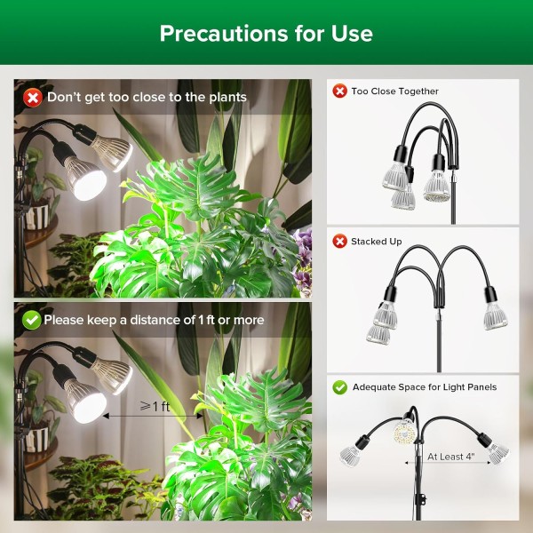 Lámpara LED para Plantas 90 W con 3 Focos y Trípode | SANSI