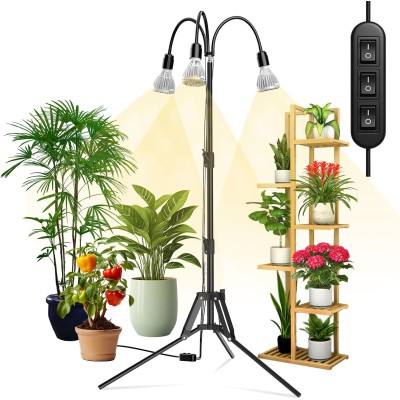 Lámpara LED para Plantas 90 W con 3 Focos y Trípode | SANSI